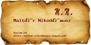 Maltár Nikodémusz névjegykártya